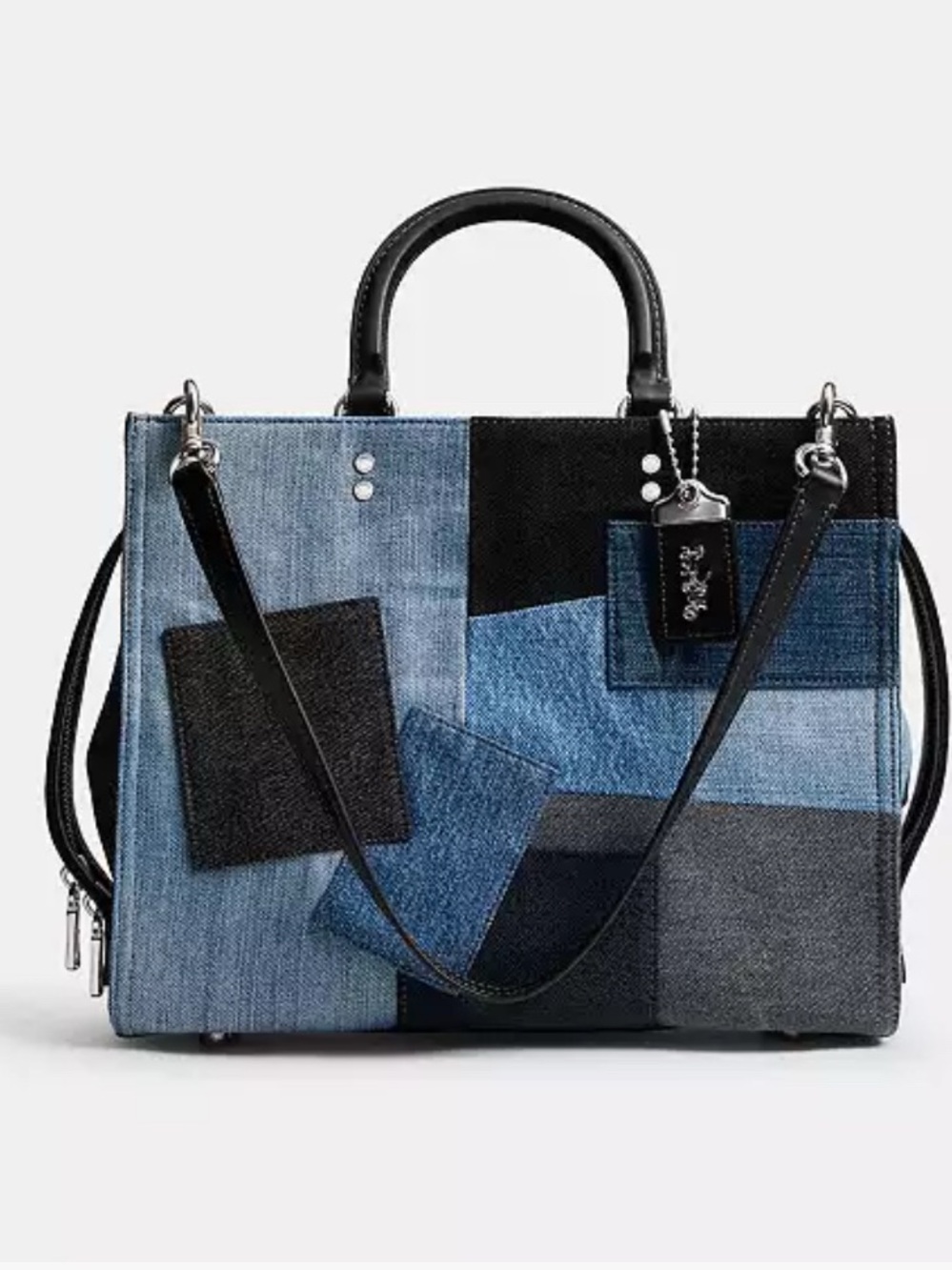 NWT Coach Rogue Bag with Repurposed Denim Patchwork